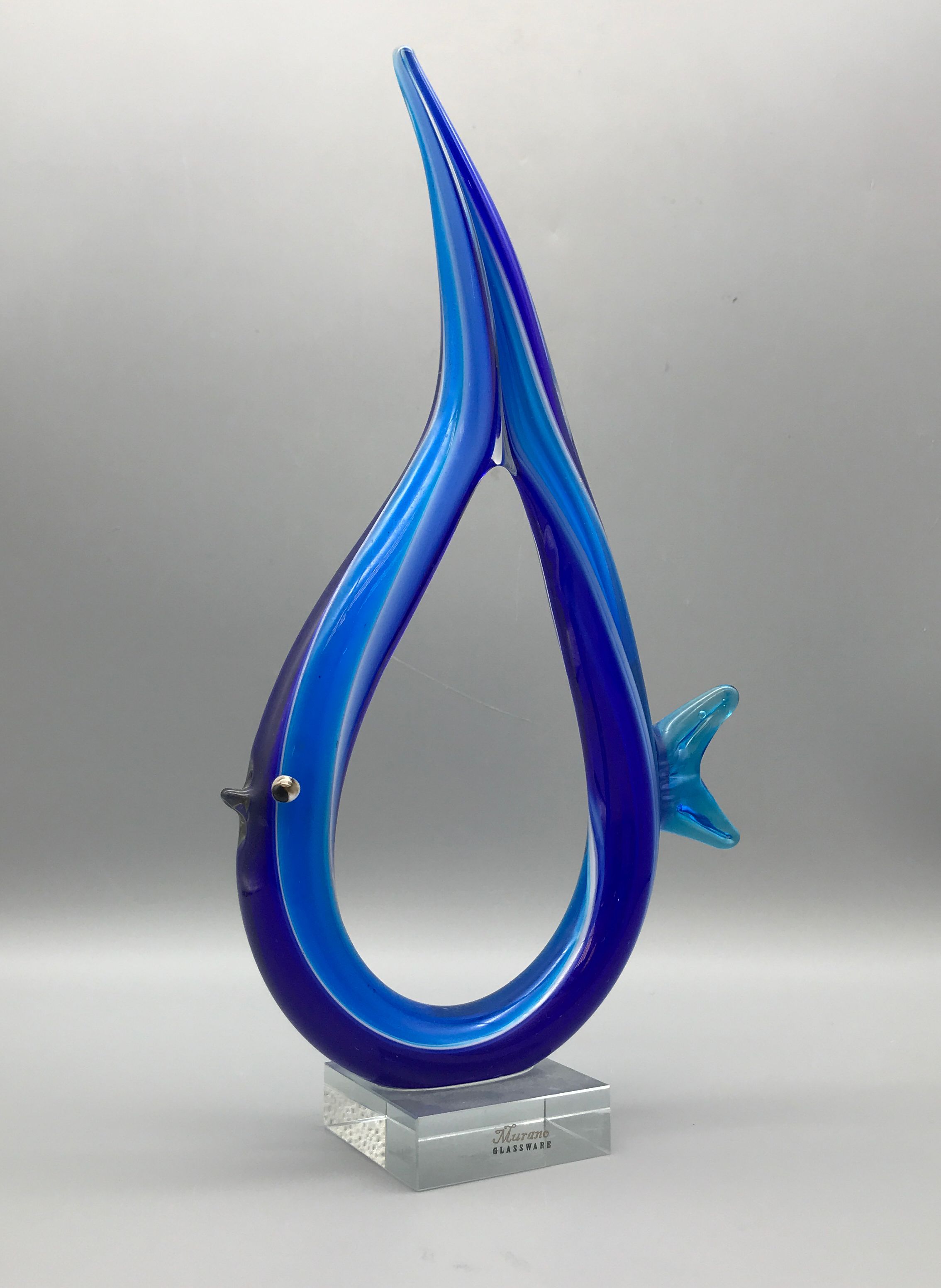 Murano Glassware- Blue, Aquatic Themed Decorative Modern Art, Made in Italy