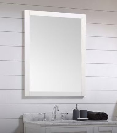 Ove Decors 28" X 36" White Tahoe Bathroom Vanity Mirror