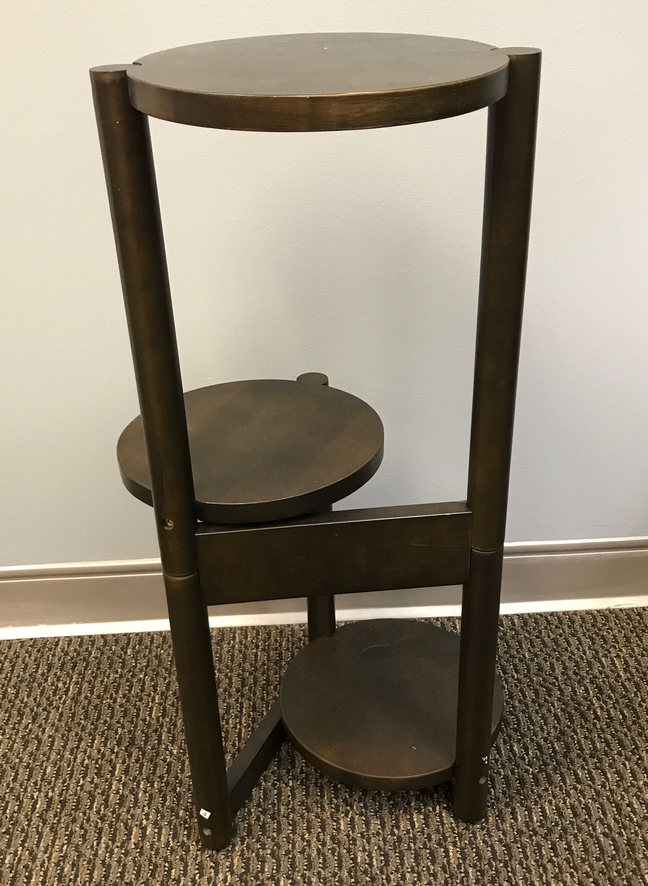 Unbranded Traditional, Circular Dark Brown Wooden Side Table with Satin Finish