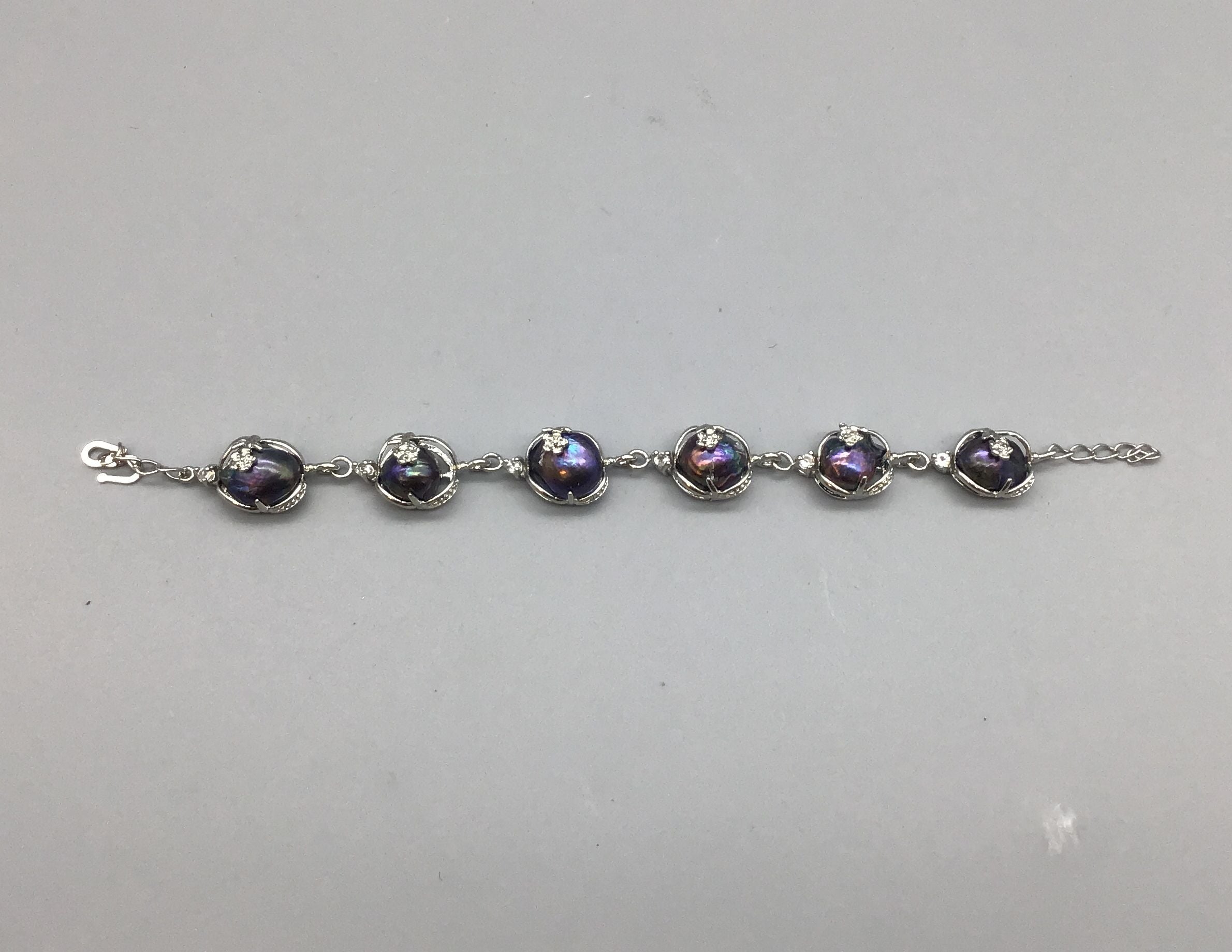 Small Set of Purple Pearl Jewelry W Silver - Ring, Necklace, and Bracelet