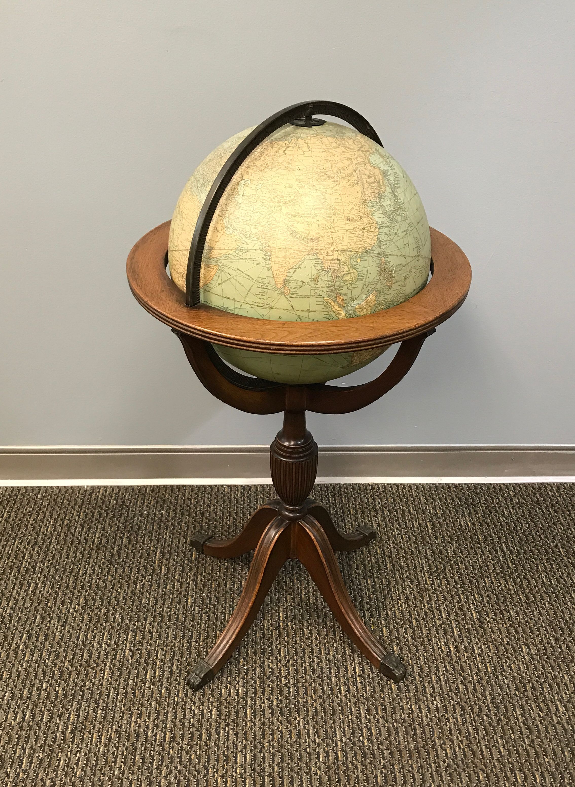 c. 1935 American 16-inch Library Globe by Replogle Globes Inc. Chicago, Illinois