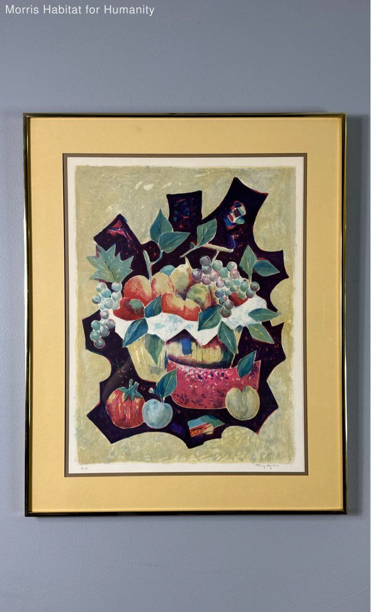 Framed Bowl of Fruit Print by Tony Agostini Signed - Limited Edition E.A - Very Good