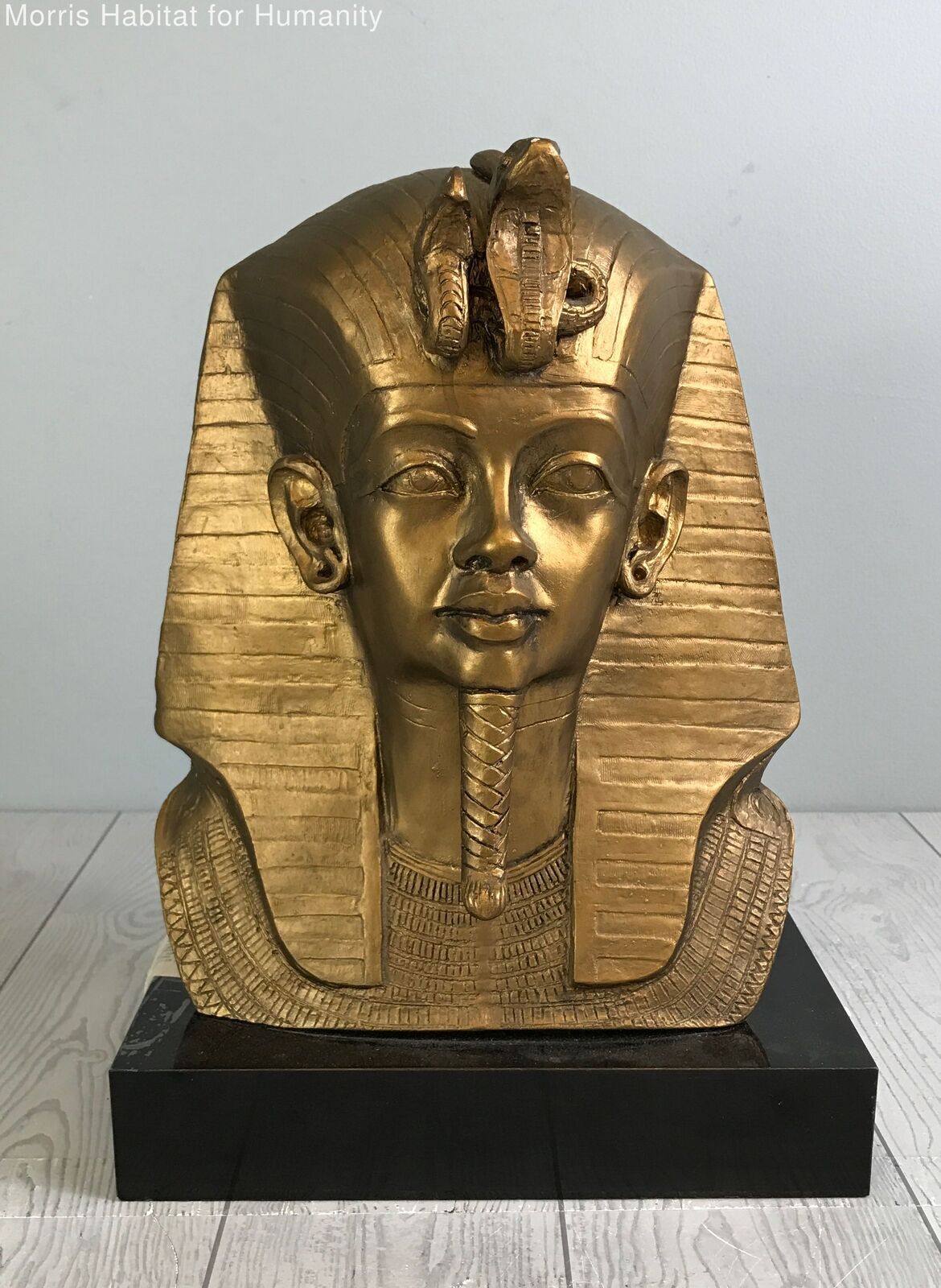 Vintage Austin Productions 1977 Egyptian King Tut Pharaoh Bust Sculpture Bronze - Very Good