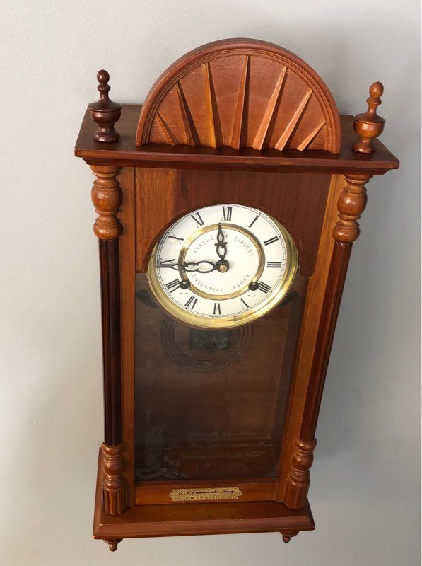 Americana "Constitution Clock" marked 1886-1986 Unbranded Brown Wood Wall Clock