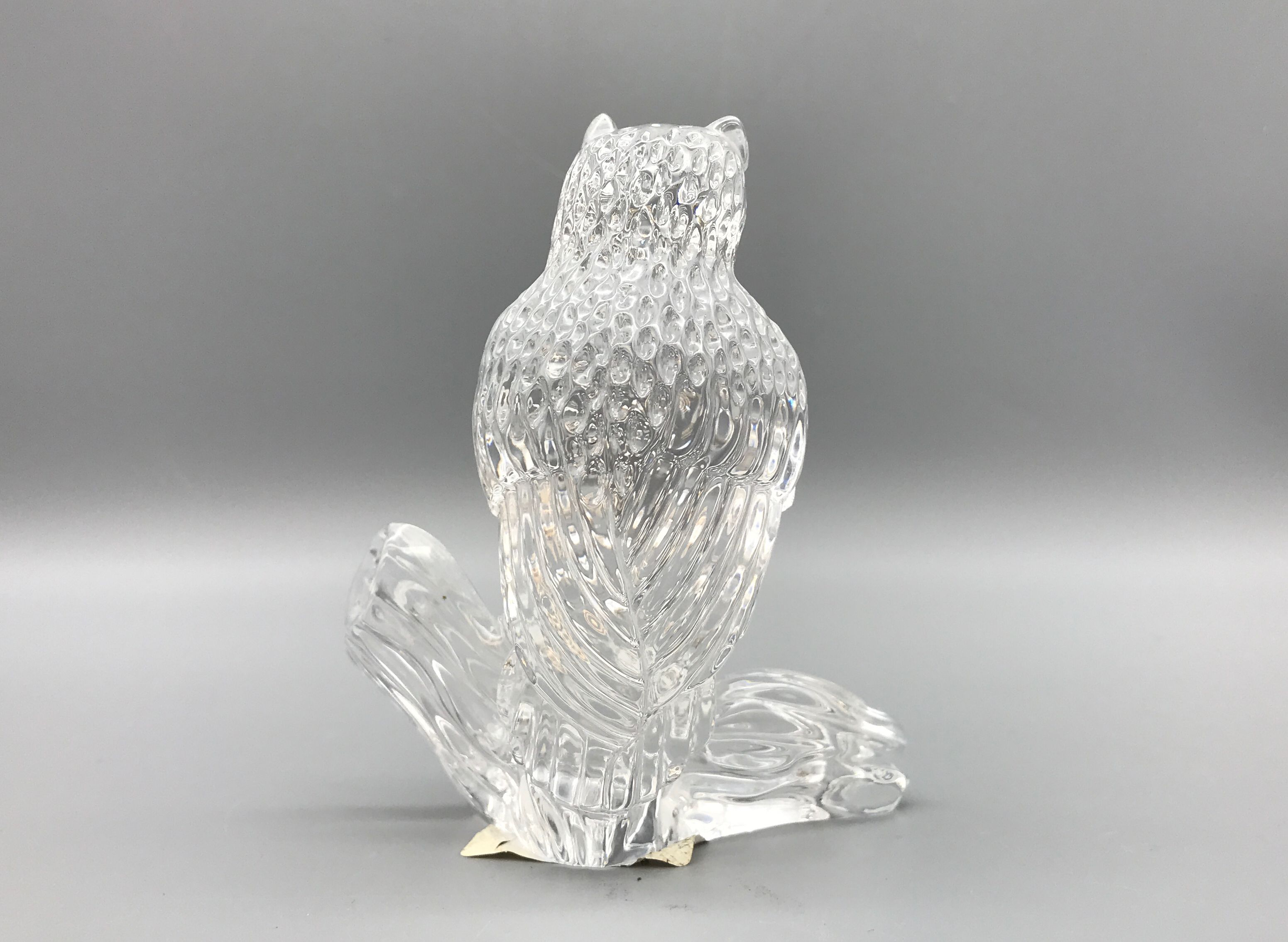 Waterford Barn Owl On A Branch- Lead Crystal- Marked- Figurine Paperweight