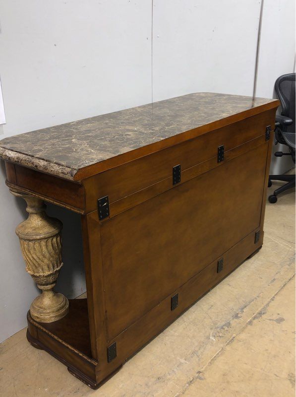 Venetian Credenza with Marble Top and Mirrored Backing - Home Furniture