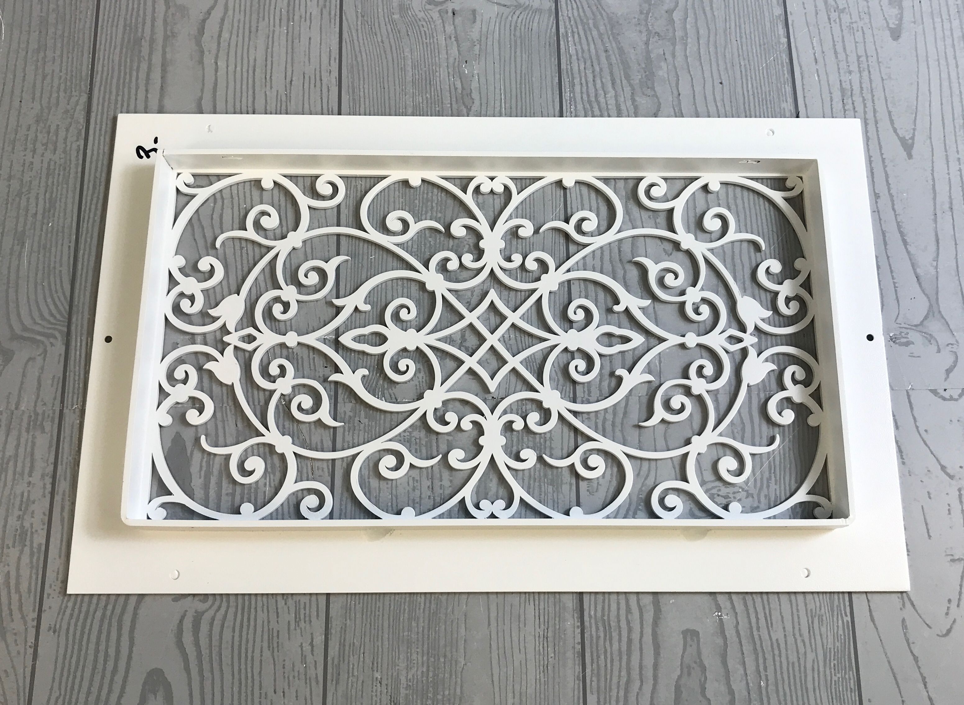 SteelCrest White Corinthian Design Supply Register - Hardware not included