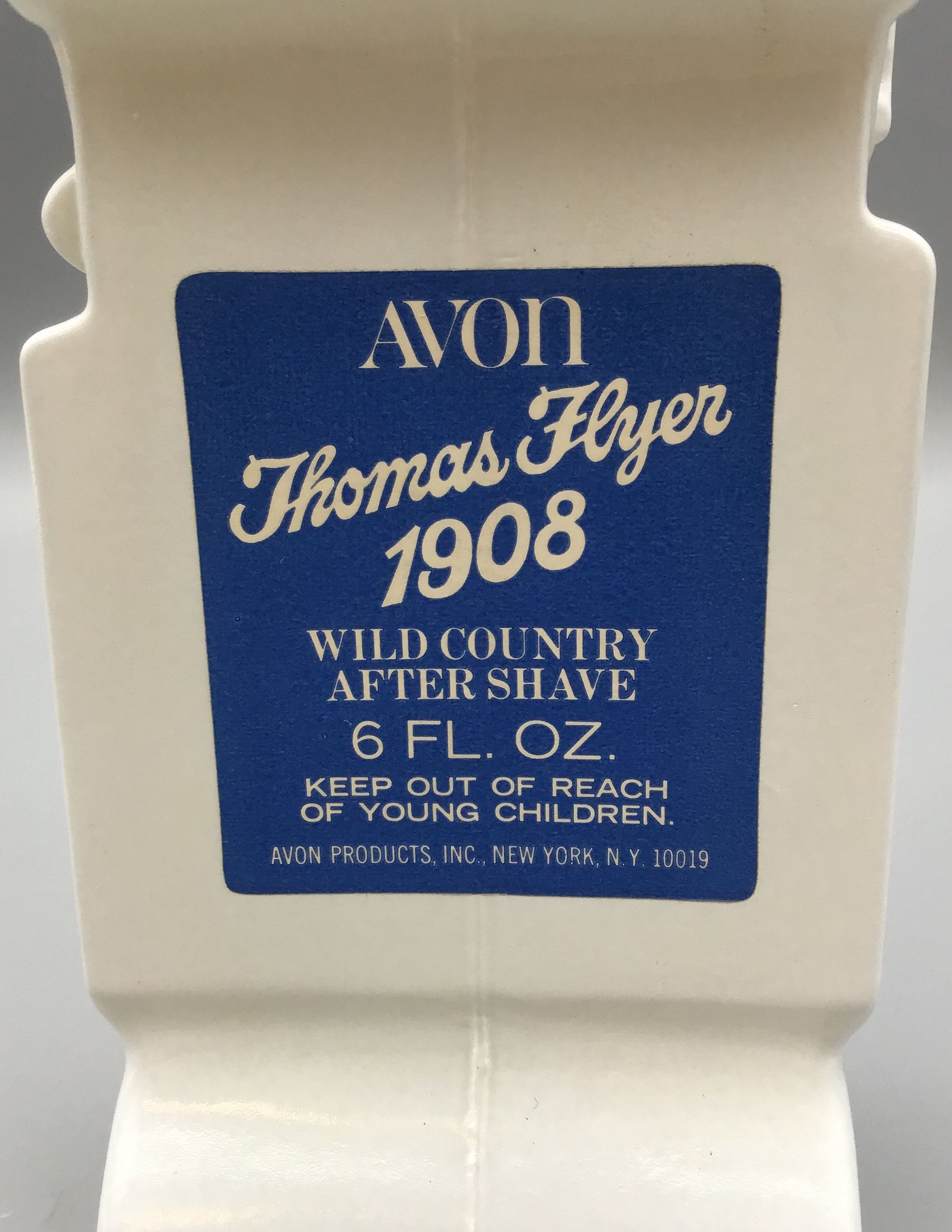 AVON THOMAS FLYER 1908 DECANTER Transportation 6 oz. Wild Country Aftershave