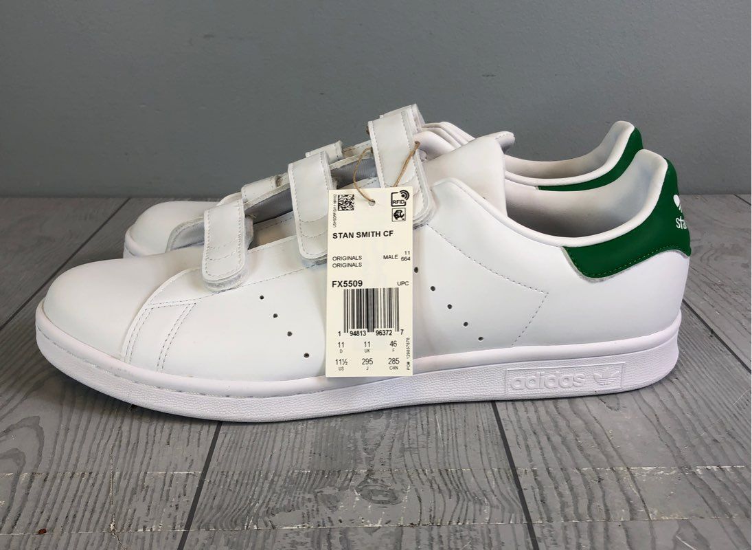 Adidas Stan Smith Originals Men's Sneaker - White & Green - Size 11.5 / Size 46