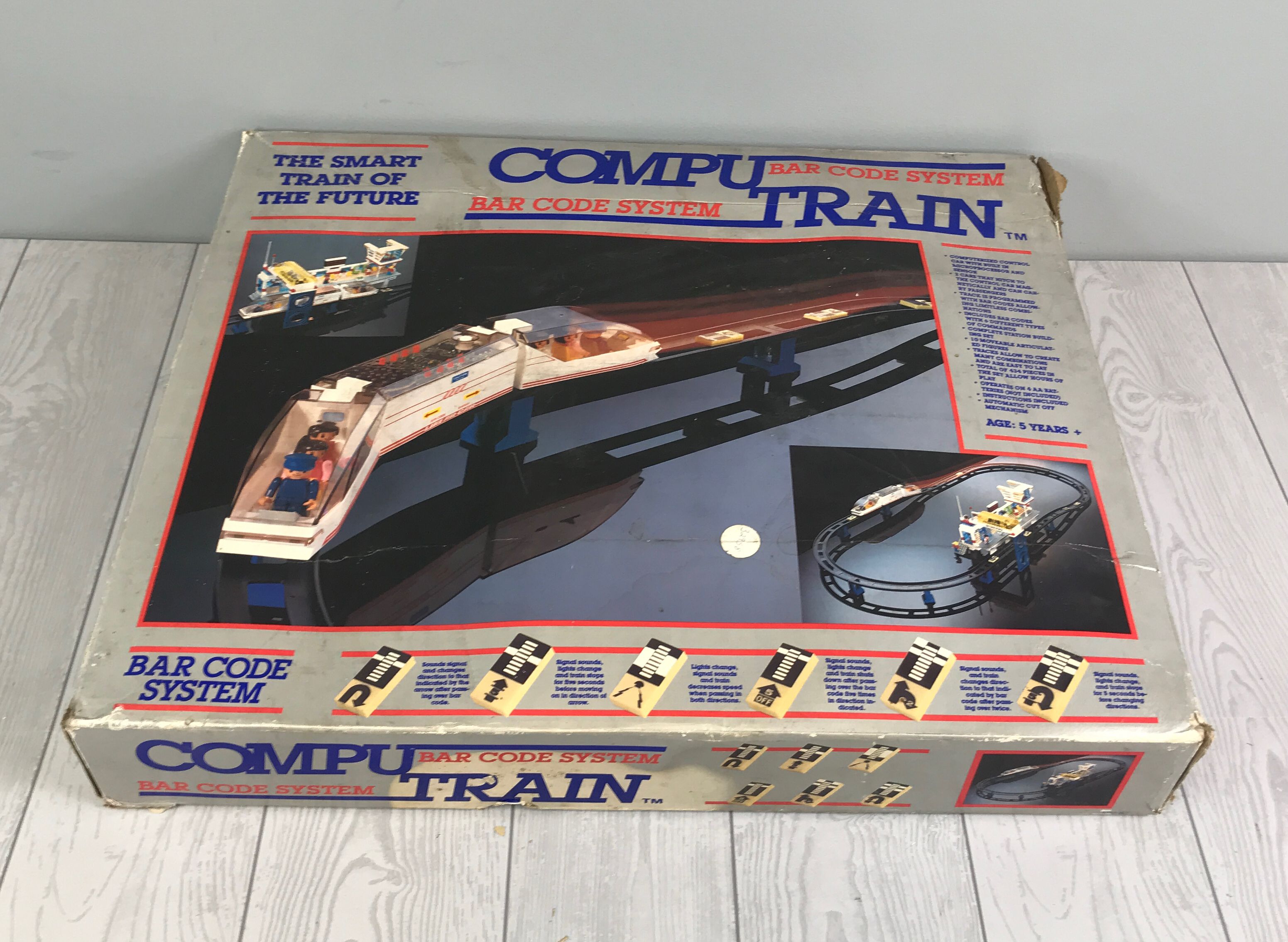Vintage 1988 Battat Kawada CompuTrain Bar Code System- Toy Train with Tracks