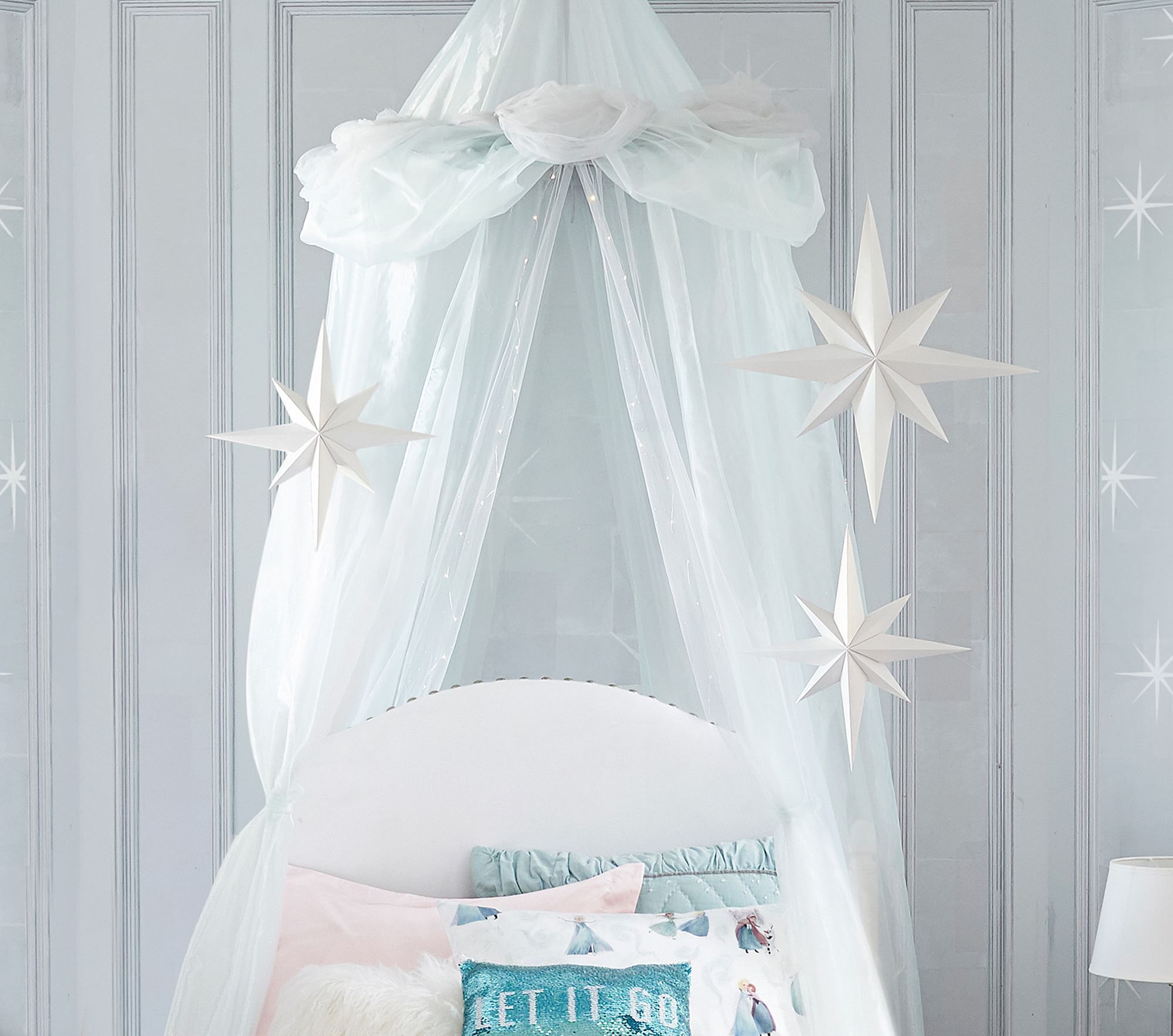 Pottery Barn Kids Ice Blue Oversized Princess Canopy- Brand New in Box