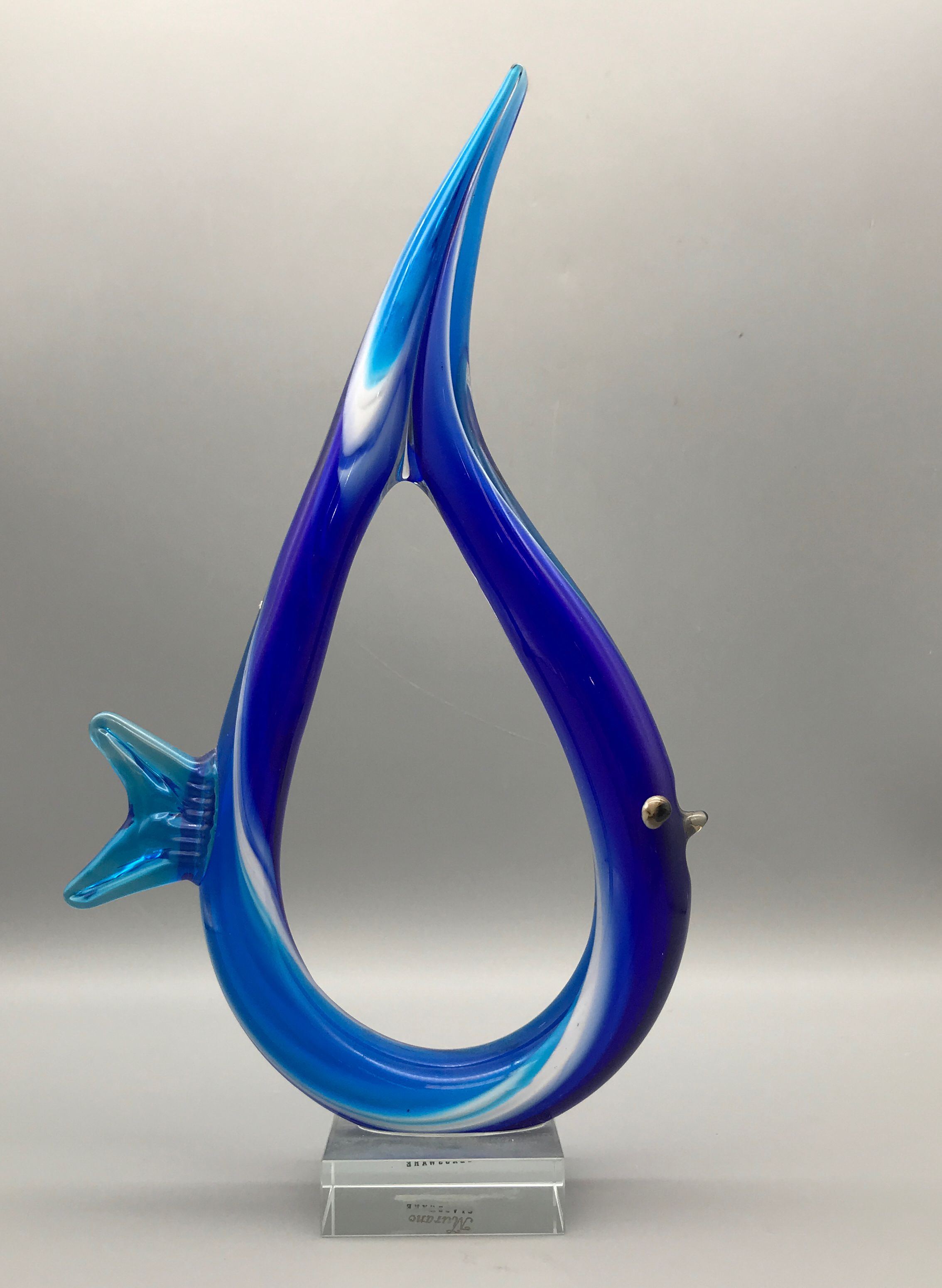 Murano Glassware- Blue, Aquatic Themed Decorative Modern Art, Made in Italy