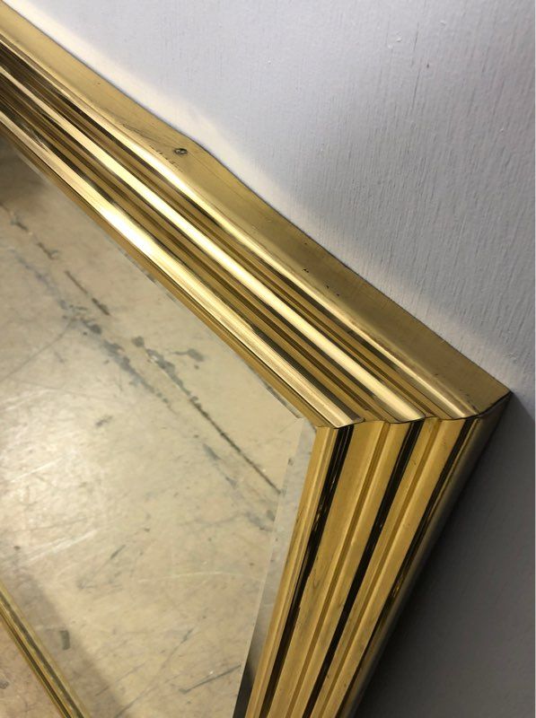 Large Gold Vintage Italian Style Mirror - Metal Frame - 38.5" H x 30" L