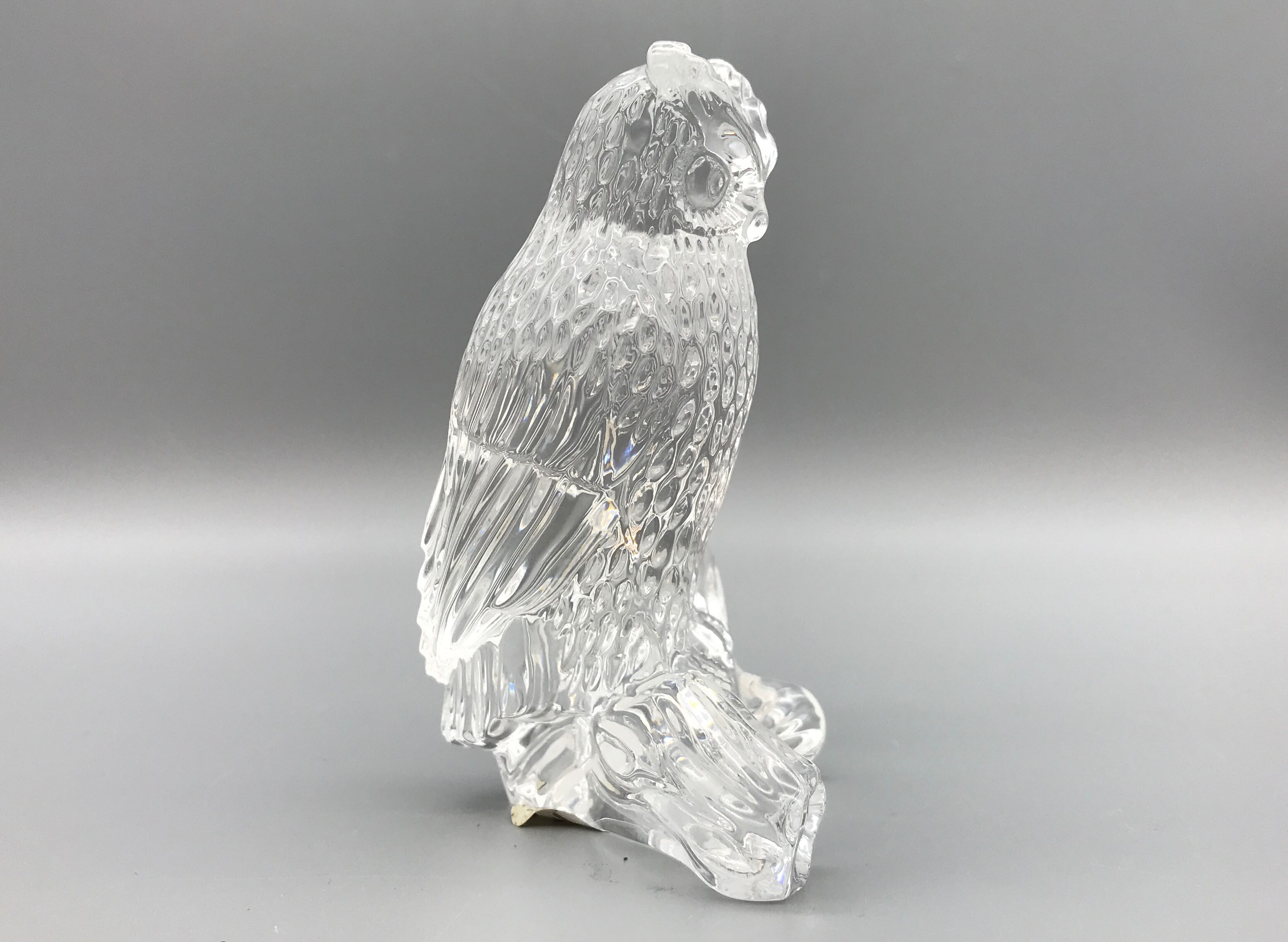 Waterford Barn Owl On A Branch- Lead Crystal- Marked- Figurine Paperweight