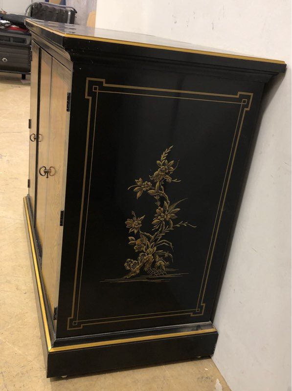 Large Vintage Oriental Asian French Country Side Table Sideboard Bar by Drexel