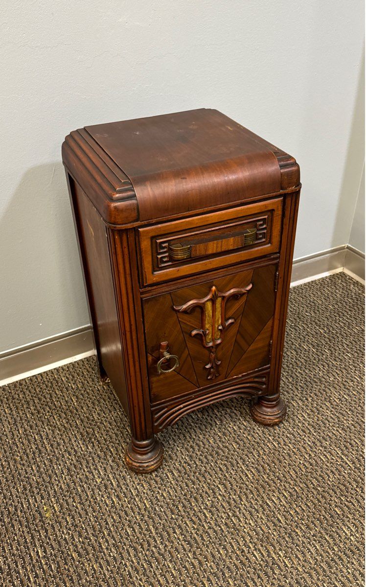 Vintage Light Brown, Wooden Nightstand- Unbranded- One Drawer & One Cabinet