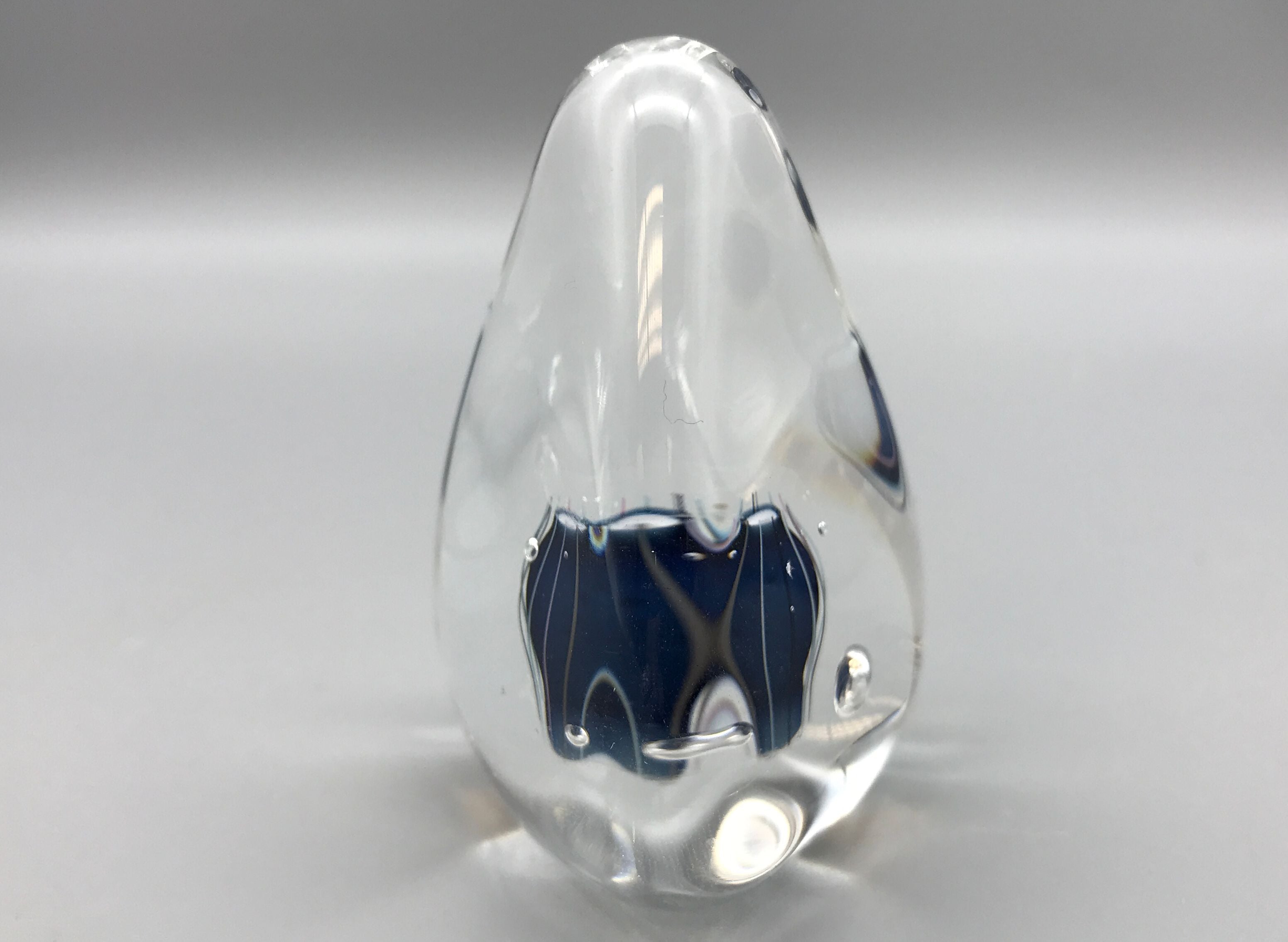 Small Transparent Crystal Pyramid Shaped Paper Weight- 2.5 inches tall