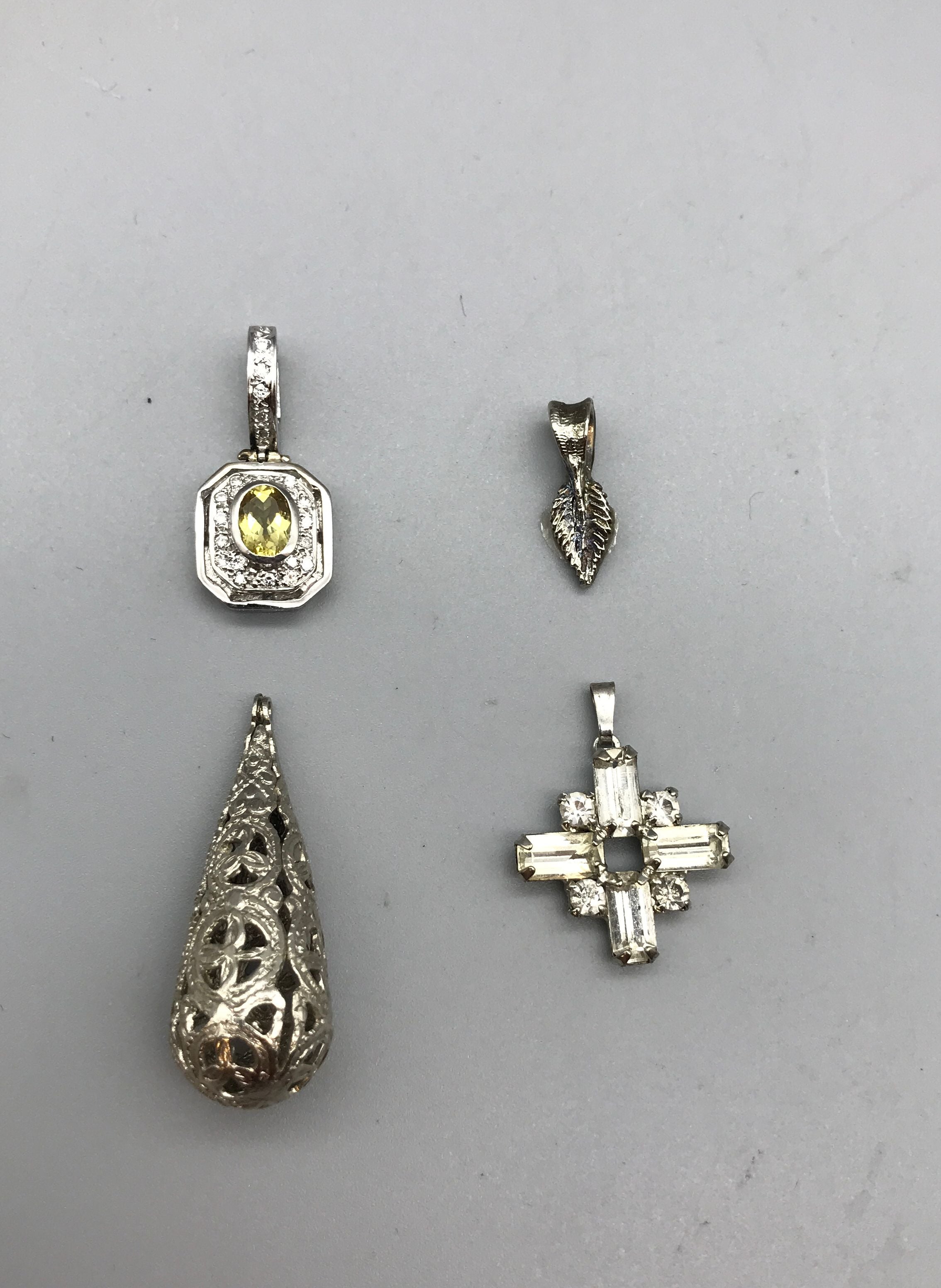 18 Non-precious Metal Silver Tone Pendants -Mixed Bag for Fashion or Repurposing