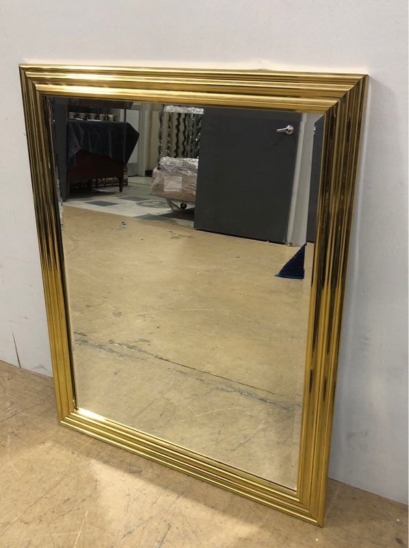 Large Gold Vintage Italian Style Mirror - Metal Frame - 38.5" H x 30" L