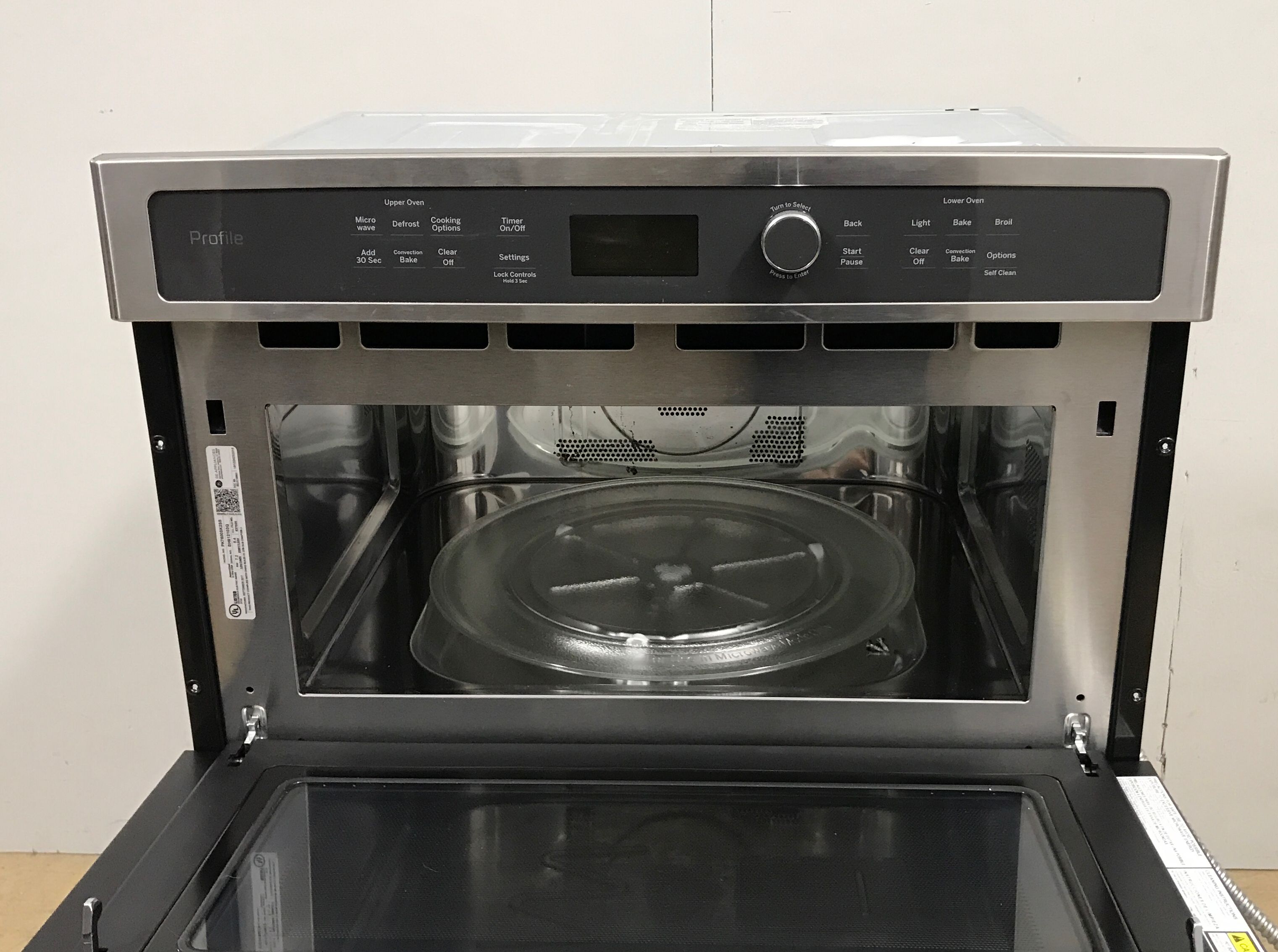 Double Electric Wall Oven with Convection Self-Cleaning and Built-In Microwave