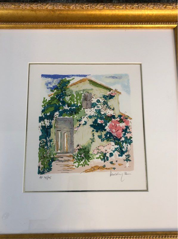 Framed Vibrant Landscape Print Signed by Artist - 1990s Limited edition 45/45