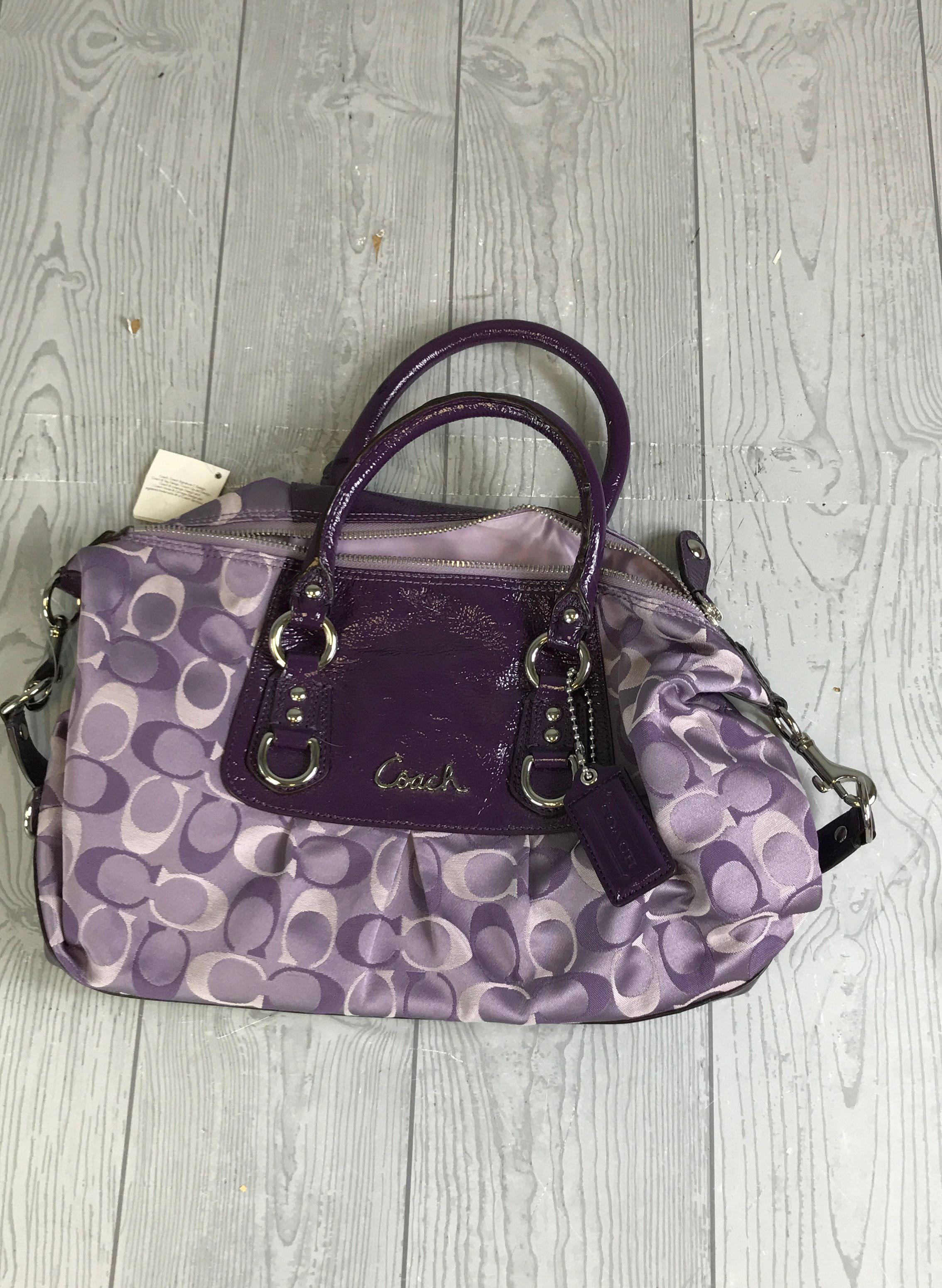 Coach Woman's Ashley Signature Purple Handbag - New with Tag - F18425 SV/VO