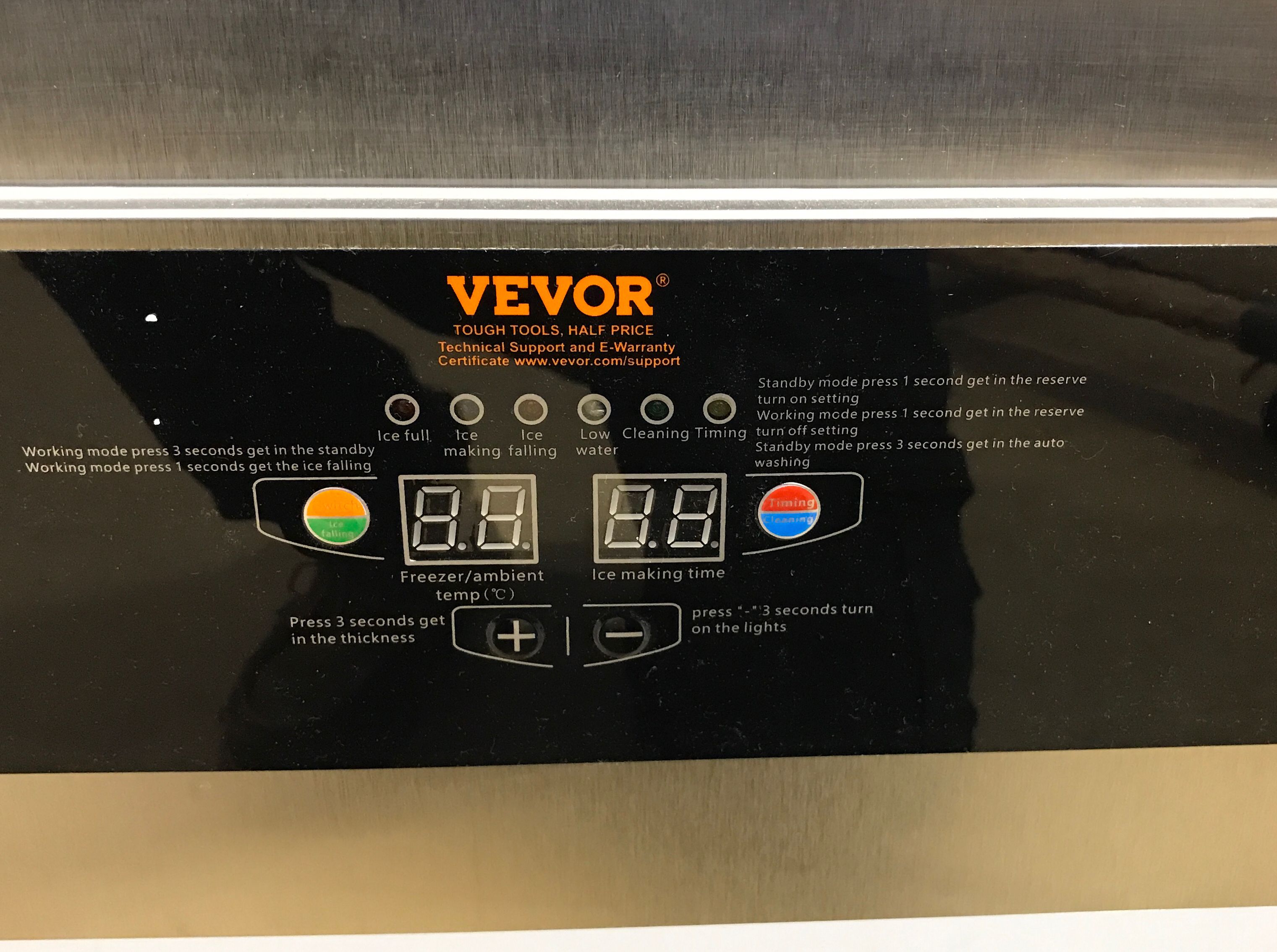 VEVOR Commercial Ice Maker Freestanding Ice Cube Machine - UNTESTED