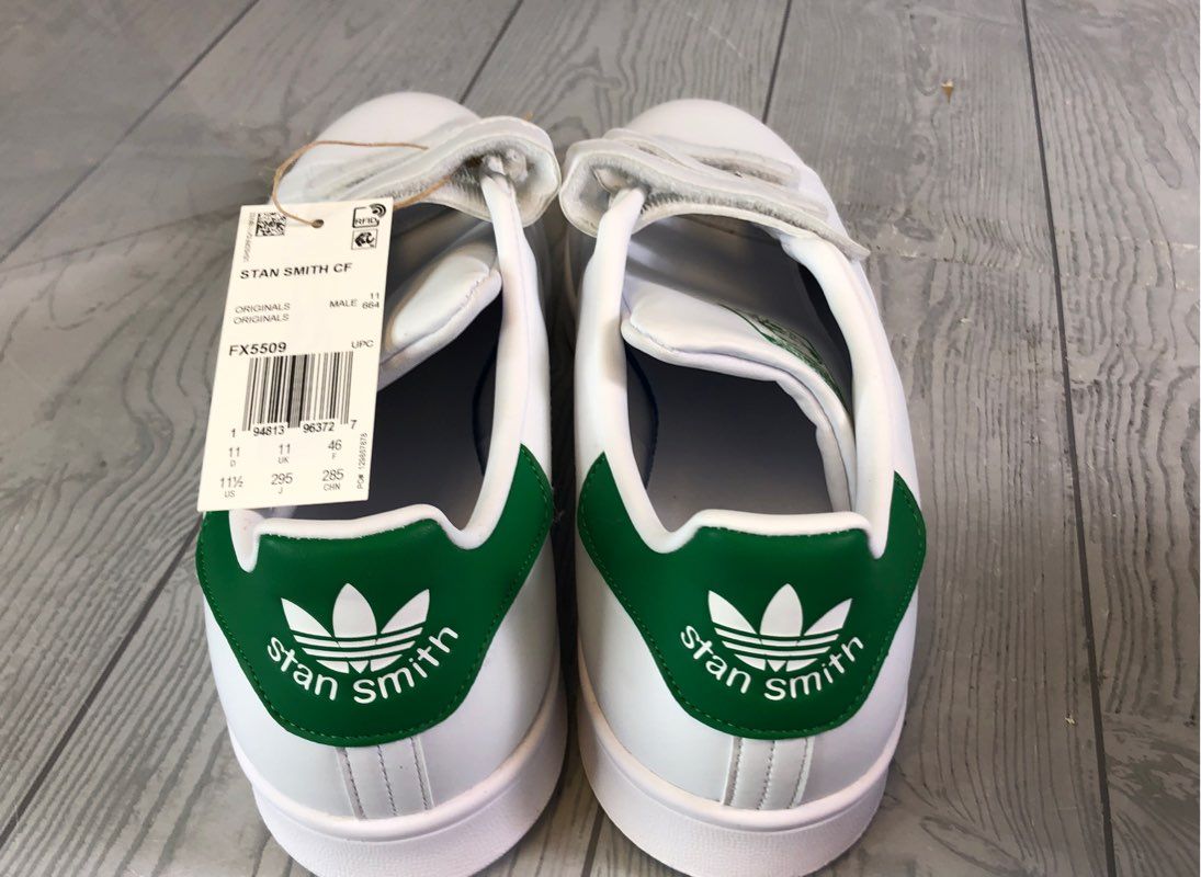 Adidas Stan Smith Originals Men's Sneaker - White & Green - Size 11.5 / Size 46