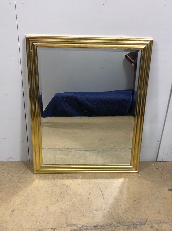 Large Gold Vintage Italian Style Mirror - Metal Frame - 38.5" H x 30" L