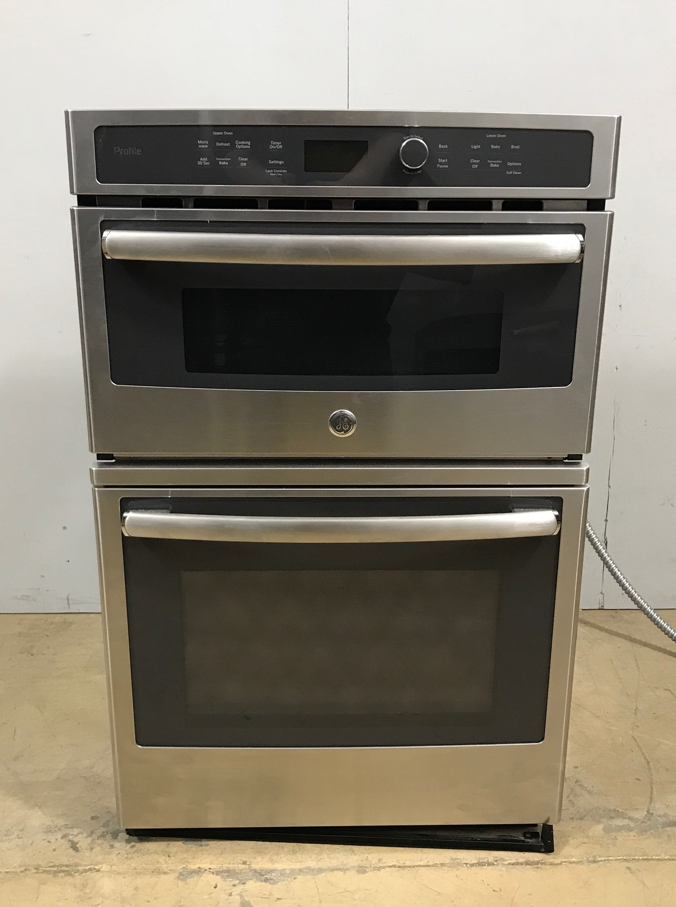 Double Electric Wall Oven with Convection Self-Cleaning and Built-In Microwave