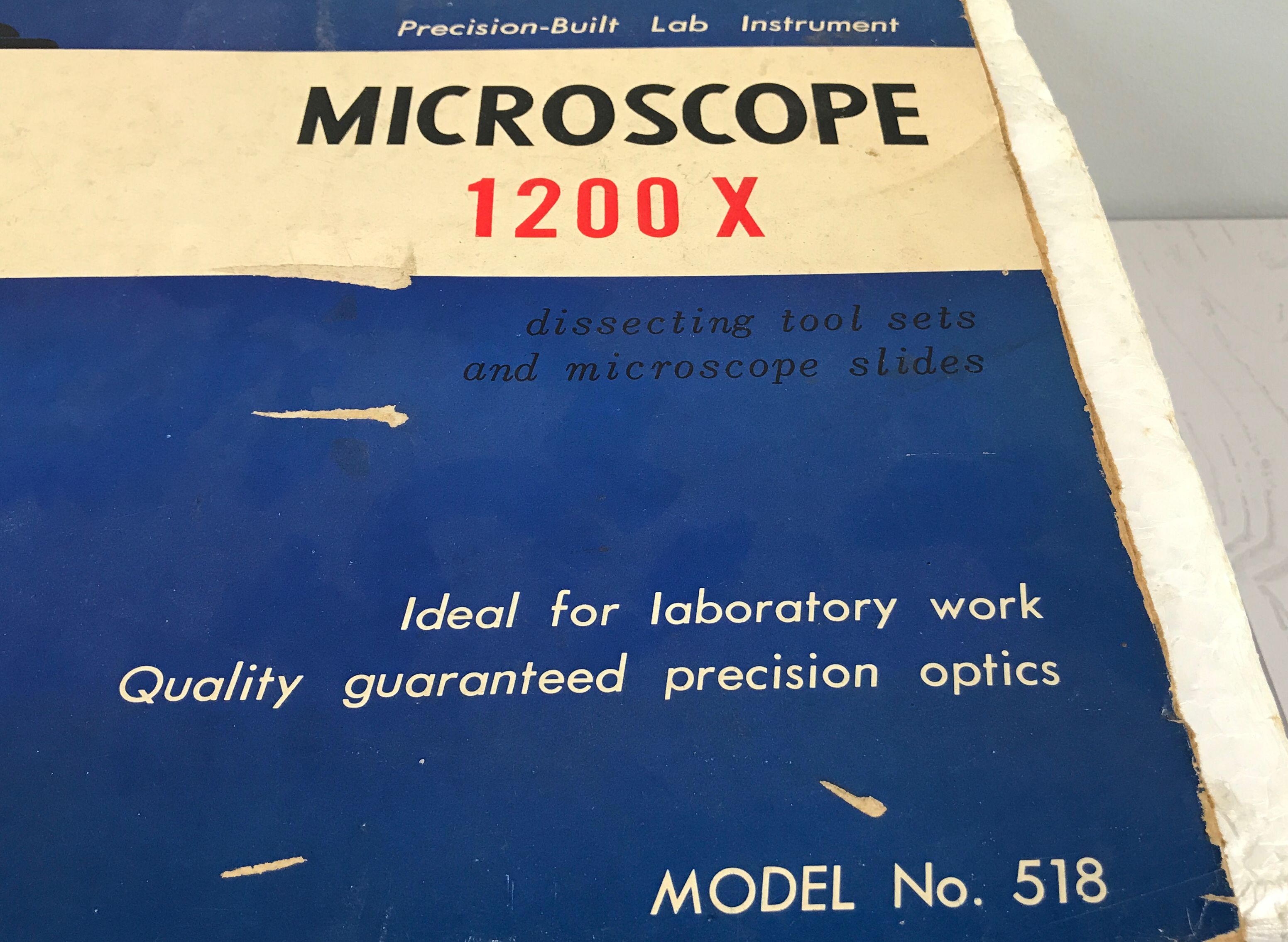 Sans And Streiffe Inc. Vintage Gray Microscope Model: 518- Capable of 1200x Zoom