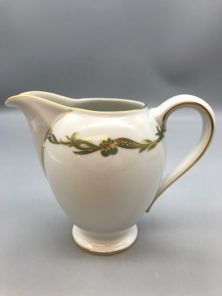 Rosenthal Continental Goldcrest Emerald Creamer - Bone China Made in Germany - Very Good