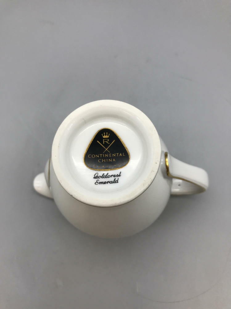 Rosenthal Continental Goldcrest Emerald Creamer - Bone China Made in Germany - Very Good