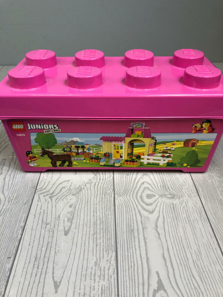 Lego Juniors 10674 Pony Farm Used - Retired Easy To Build In Pink Box- Open - Good