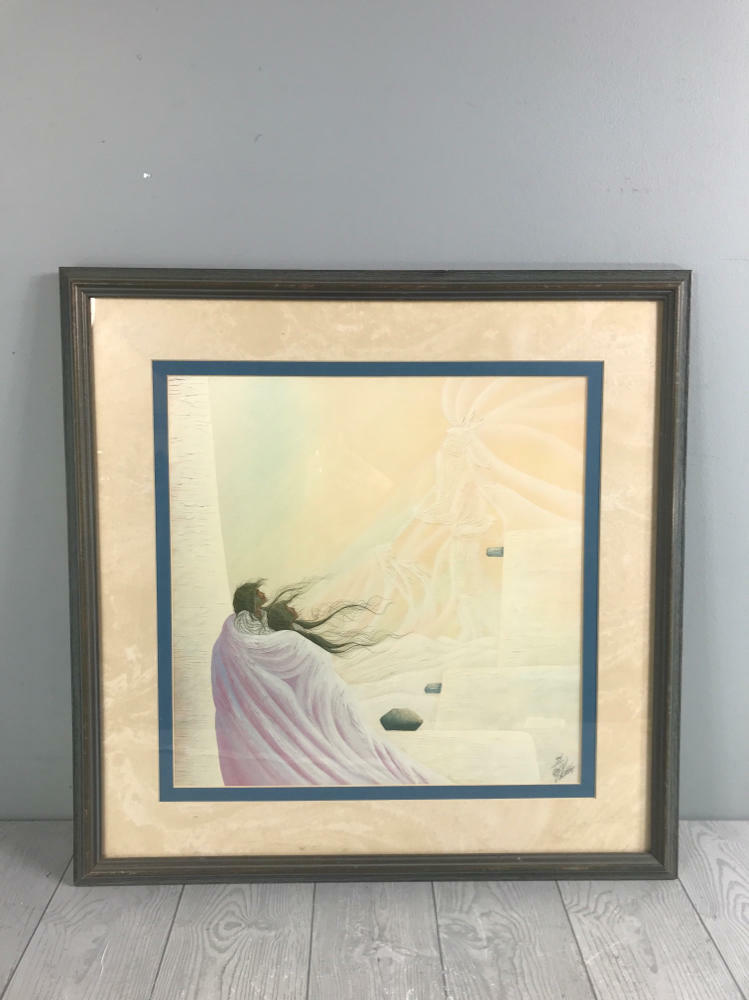 Framed Artwork  “Heart Soars Like A Eagle” by William Bill Rabbit - # 34/650 - Very Good