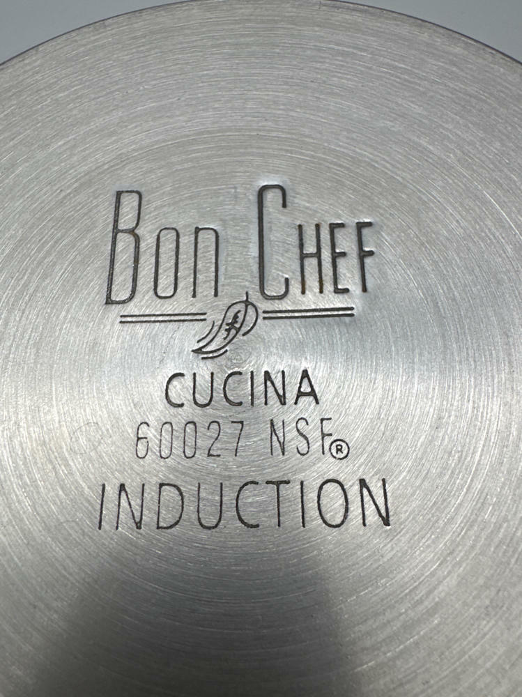 Bon Chef 60027 Cucina 36 oz. Stainless Steel Round Dish with Lid - Kitchen - Good