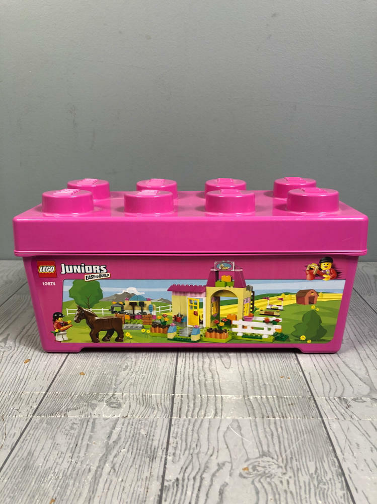 Lego Juniors 10674 Pony Farm Used - Retired Easy To Build In Pink Box- Open - Good